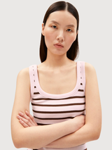 Dress Tank Top Rib Stripes Pink-Palm | Armedangels