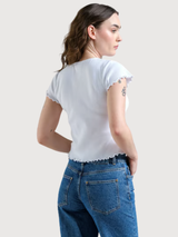Rib T-shirt Ven White Woman Cotton | Dedicated