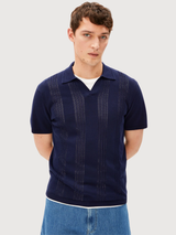Polo Shirt Cotton Knit Tinted Navy | Armedangels