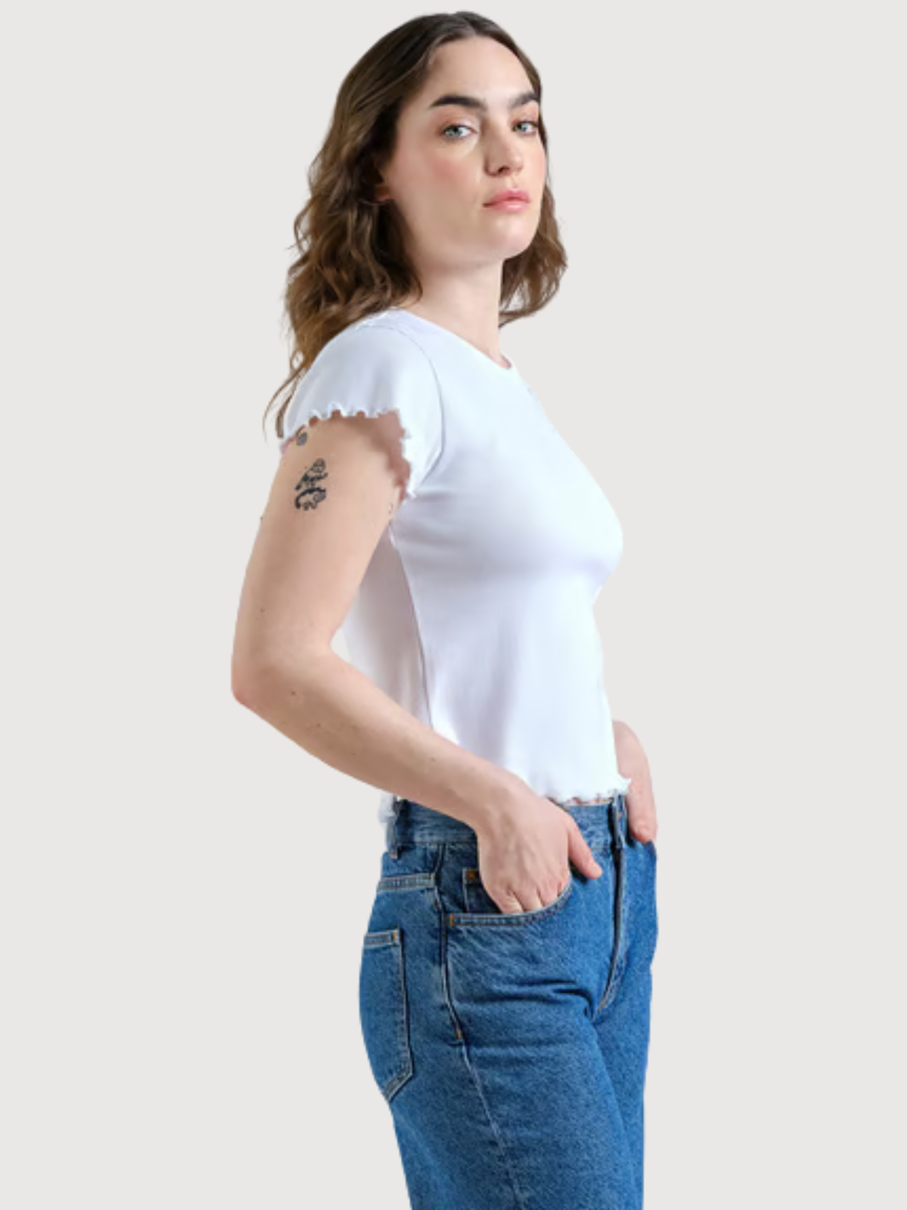 Rib T-shirt Ven White Woman Cotton | Dedicated