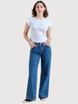 Rib T-shirt Ven White Woman Cotton | Dedicated