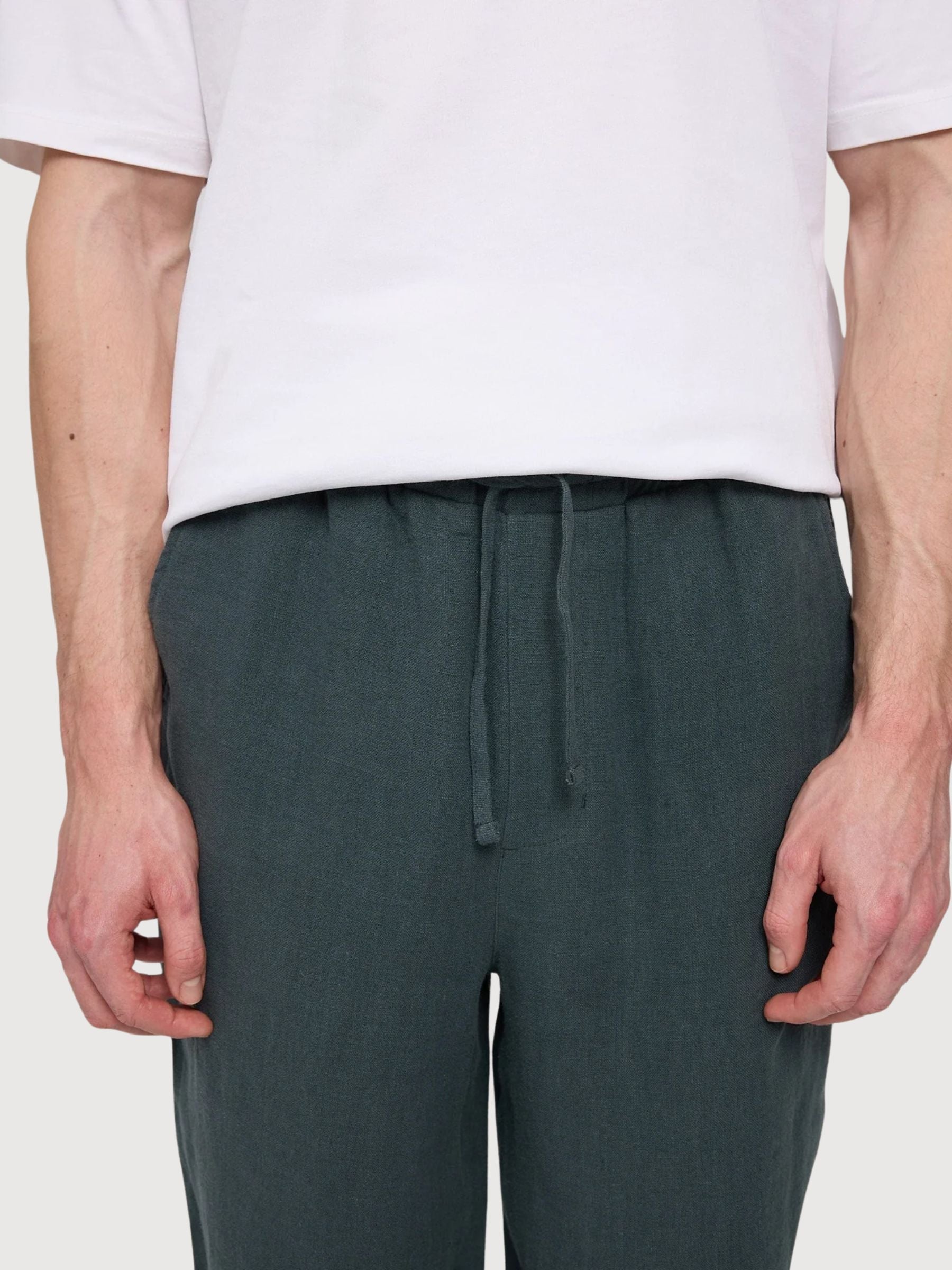 Pantalone Lino Pull-On Uomo Bottle | Mazine
