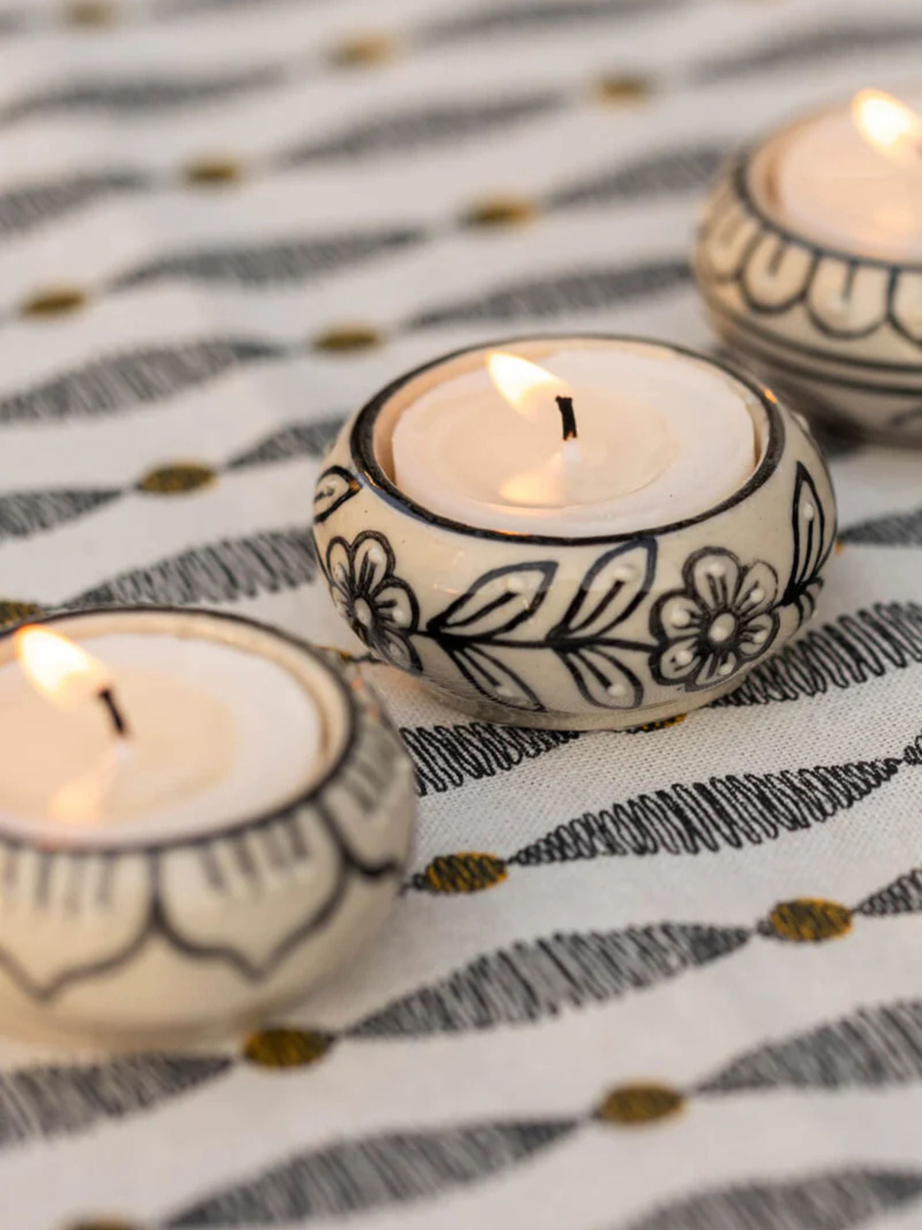 Teelichthalter TRADITIONAL Creme | Tranquillo