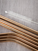 Straw Set of 6 Metal rosegold | Tranquillo