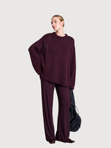 Pantaloni Smilla Viola Scuro Donna | Jan N June