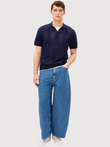 Polo Shirt Cotton Knit Tinted Navy | Armedangels