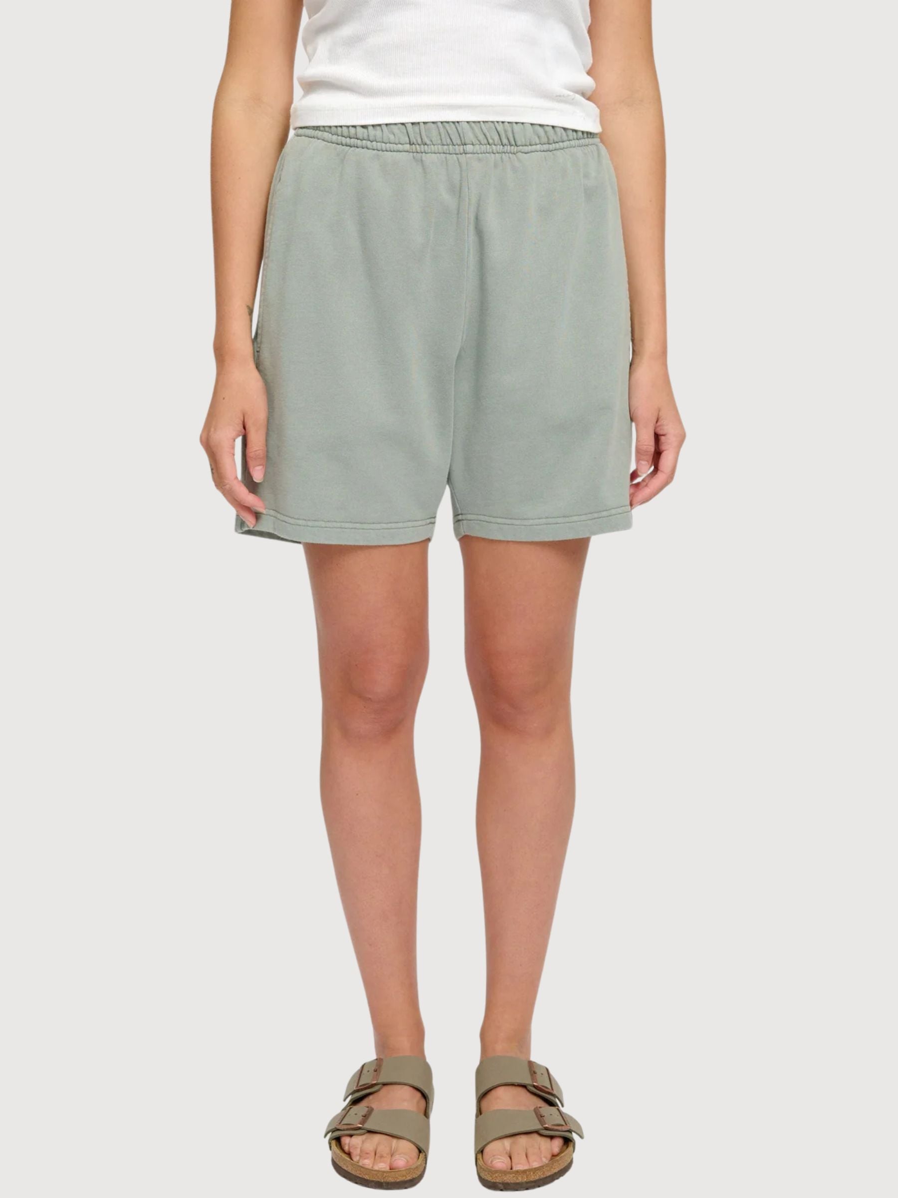 Shorts Genderless Natural Dye Eucalyptus | Mazine