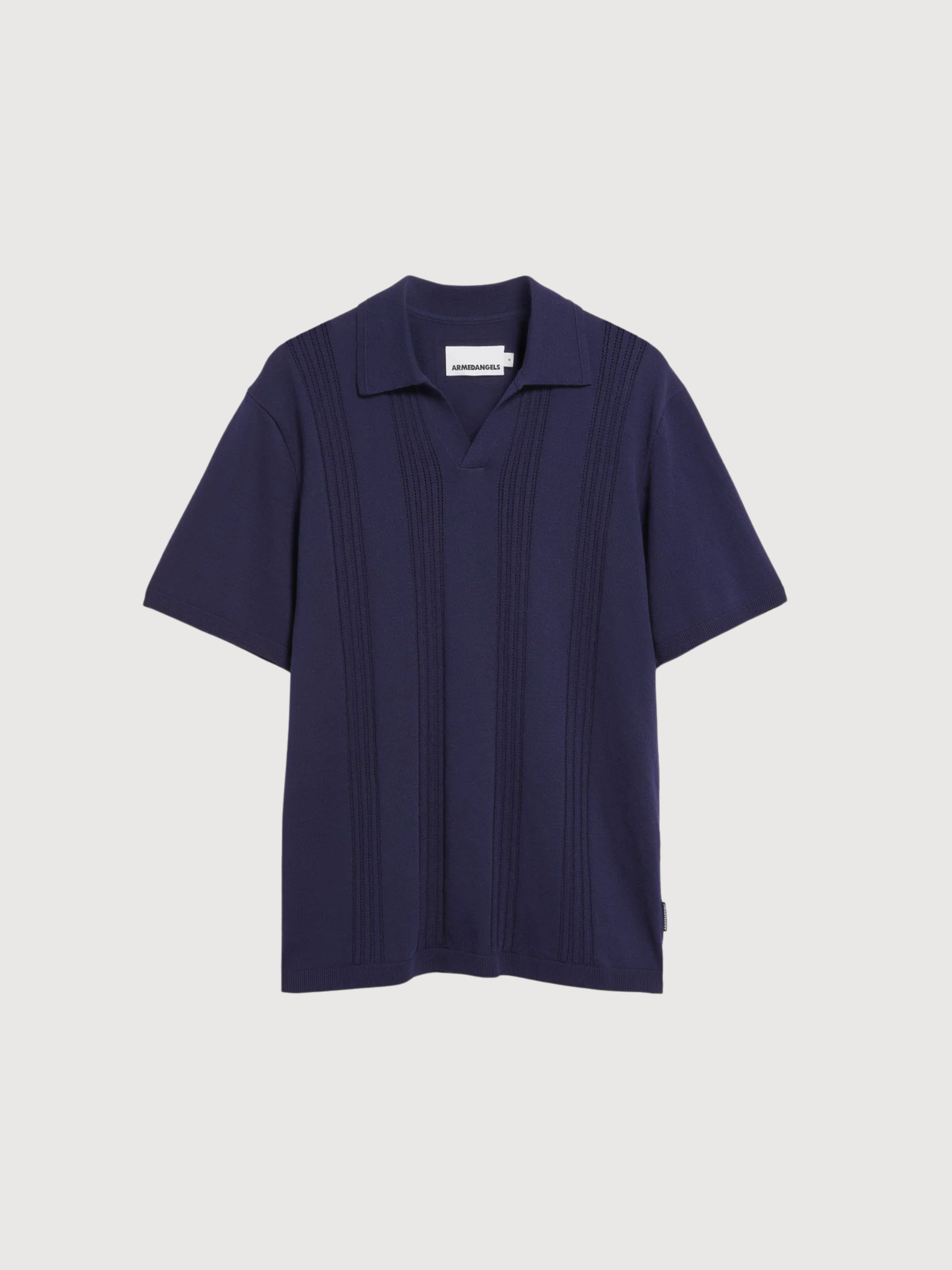 Polo Shirt Cotton Knit Tinted Navy | Armedangels