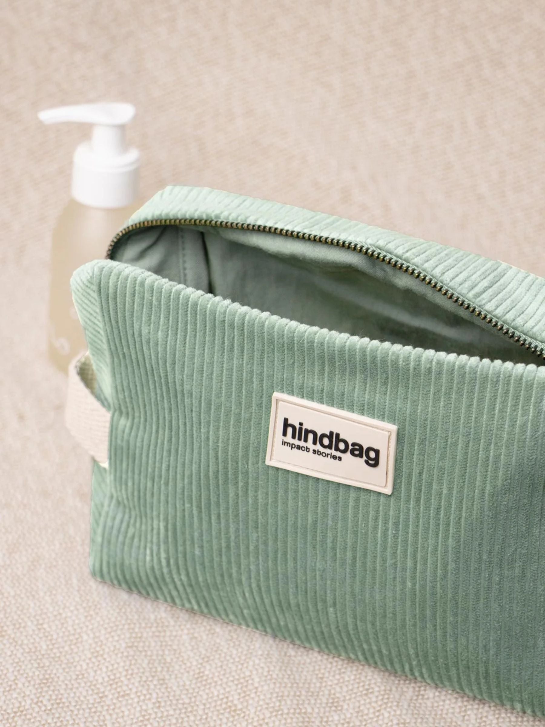 Leon Beautycase Velours Vert | Hindbag