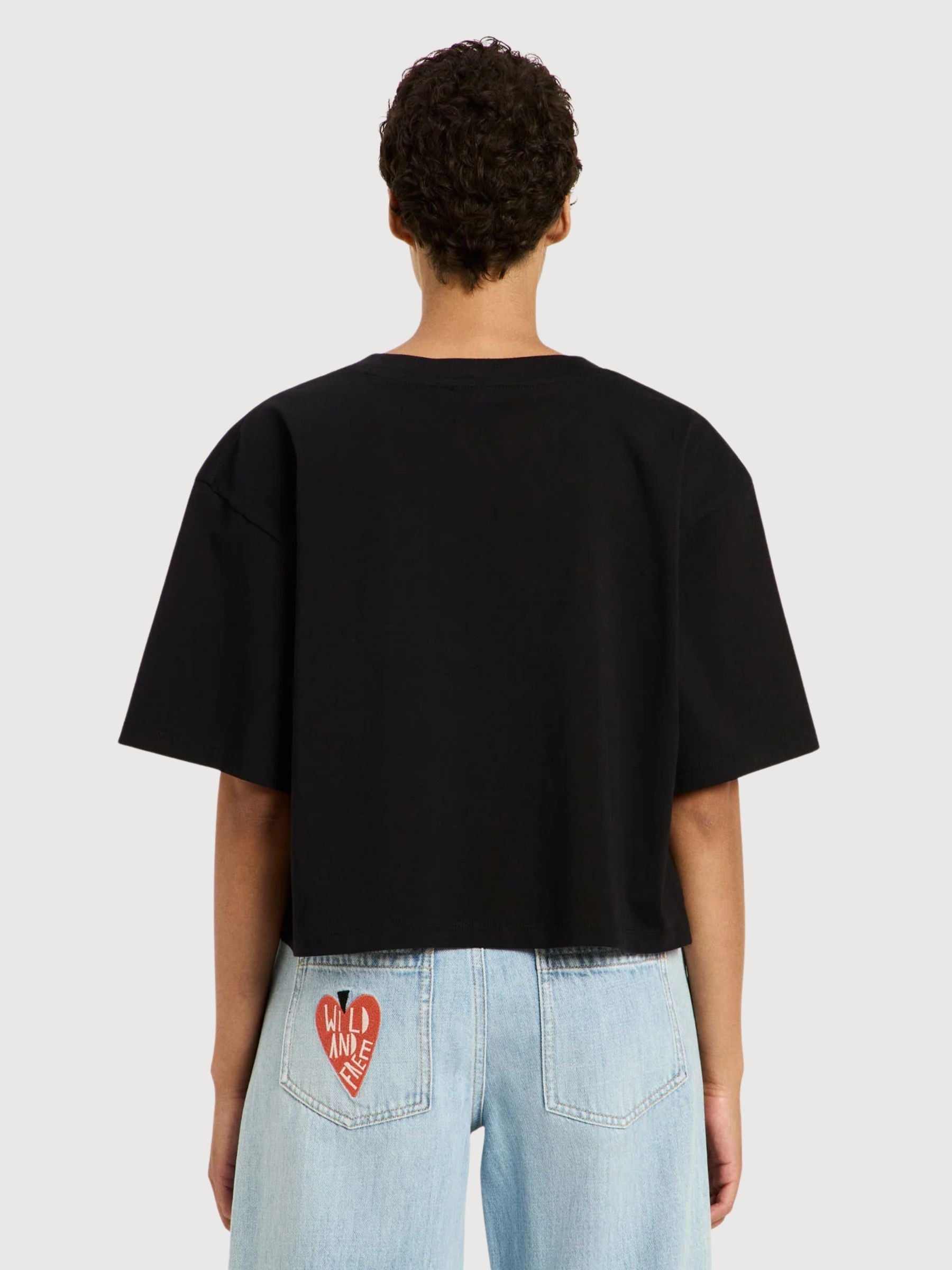 T-shirt Statement Oversize Black in Cotton | Lanius