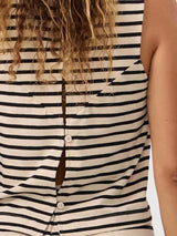 Top Sil Stripes Black Woman Cotton | Suite13lab