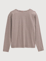Long-Sleeve Shirt TaupeStripe | PEOPLE WEAR ORGANIC
