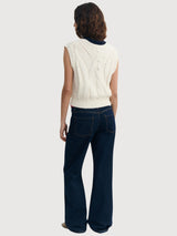 Aria Strickweste in Ecru für Damen | Thinking Mu