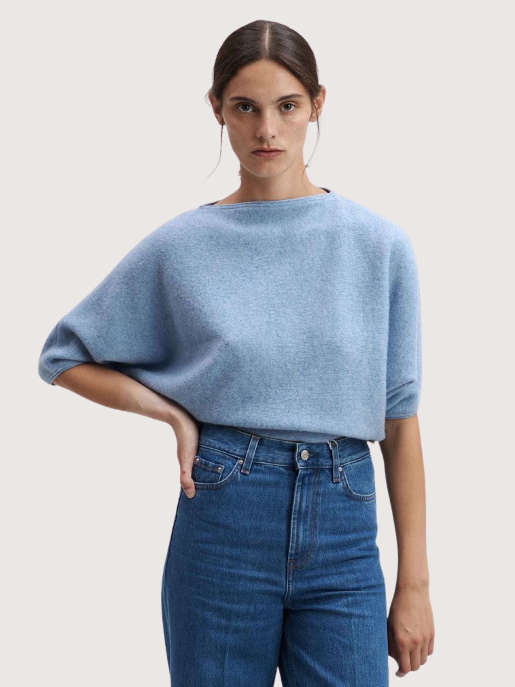 Pullover Nena Azzuro Woman Cotton/Wool | Stapf