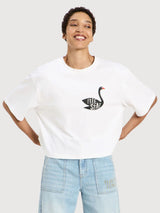 T-shirt Statement Oversize Off White in Cotton | Lanius