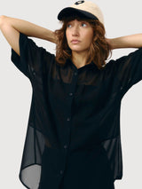 Shirt Minab Schiffon Black Woman | Suite13lab