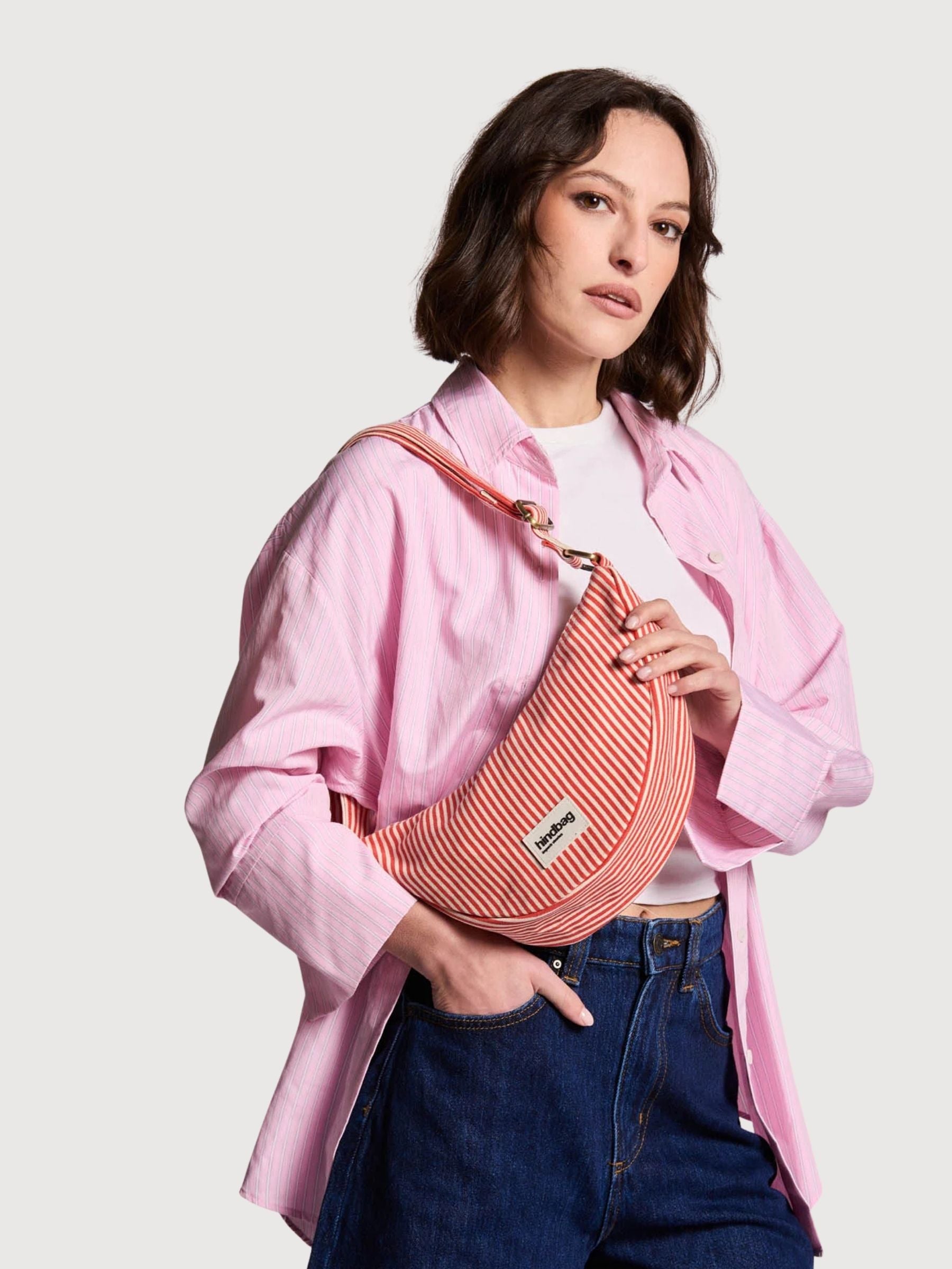 Bag Andrea Rayures Rouge | Hindbag
