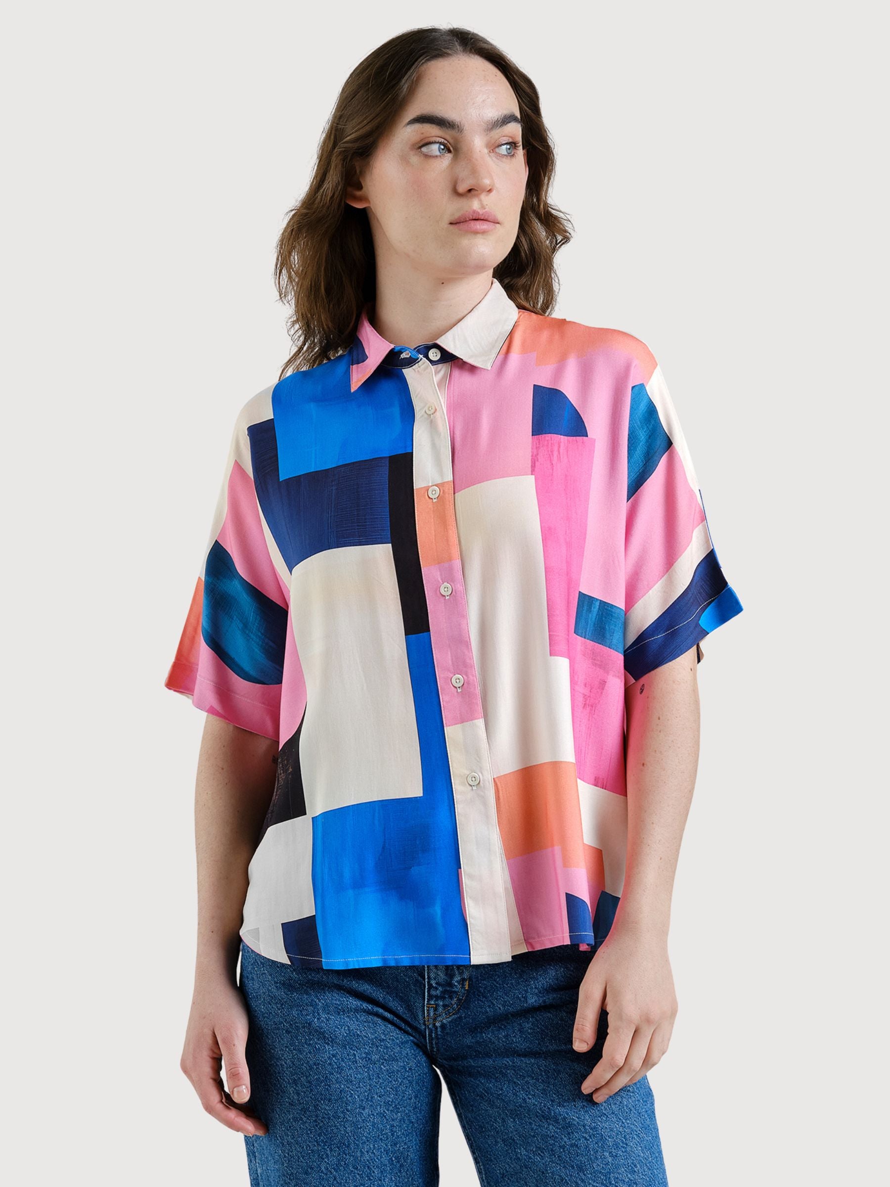 Maglietta Alsvik Abstract Block Multicolor | Dedicated