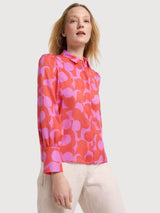 Shirt con Tencel corallo stampata | Lanius