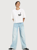 T-shirt Statement Oversize Off White in Cotton | Lanius