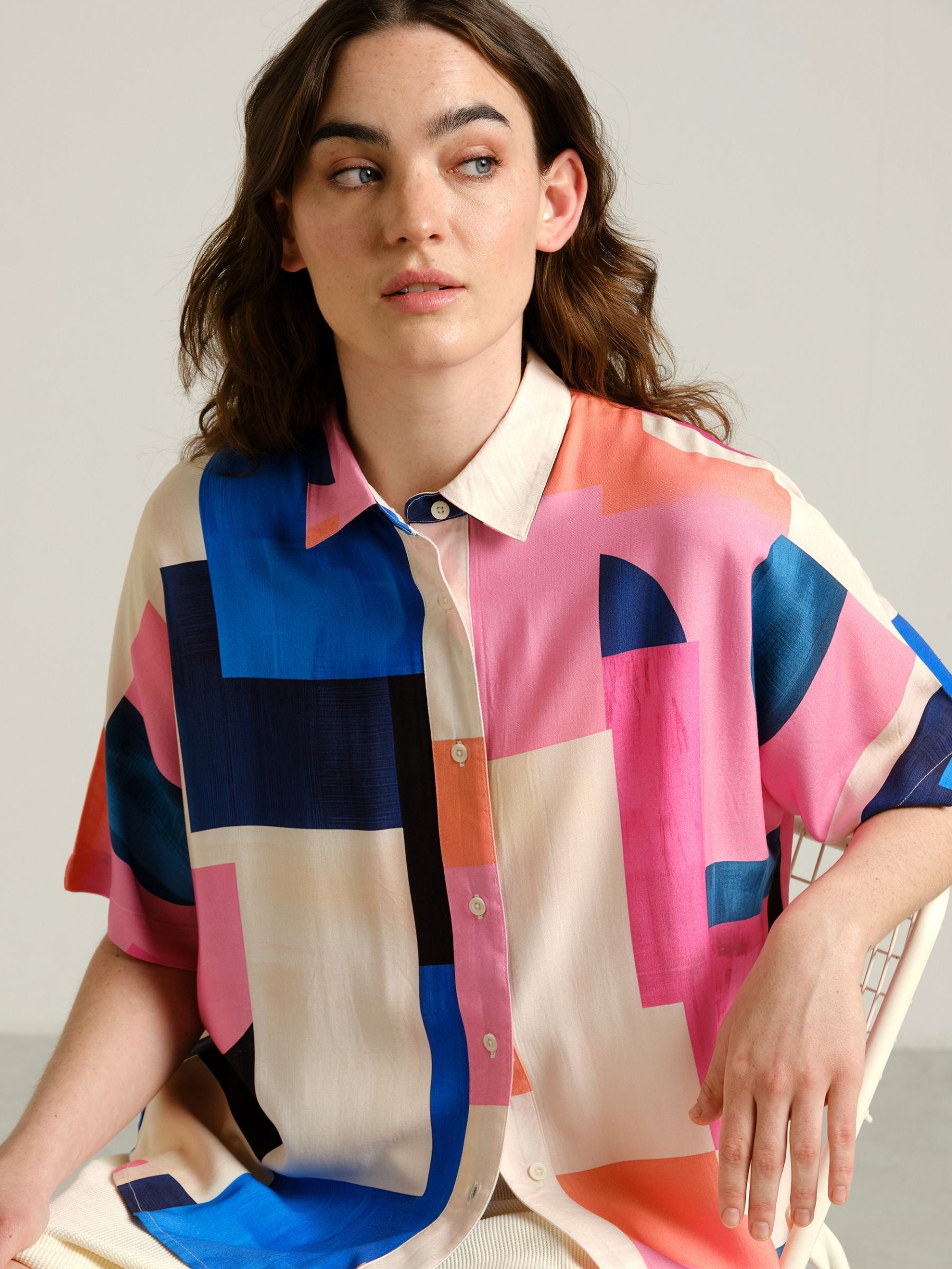 Maglietta Alsvik Abstract Block Multicolor | Dedicated