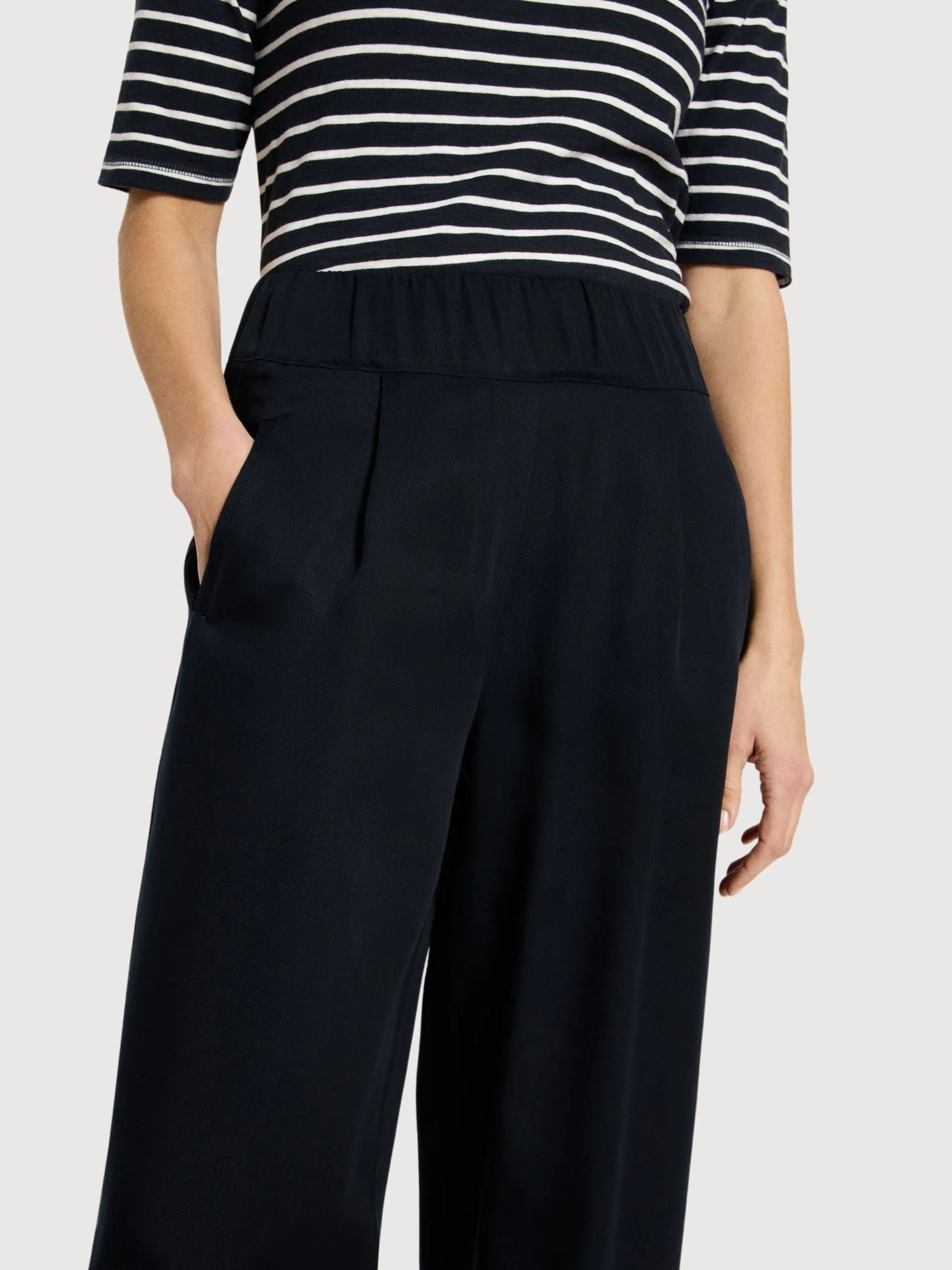 Trouser Wide Leg Midnight Woman Lyocell | Lanius