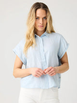 Camicia a maniche corte in lino ASTER, pieghevole | Knowledge Cotton Apparel