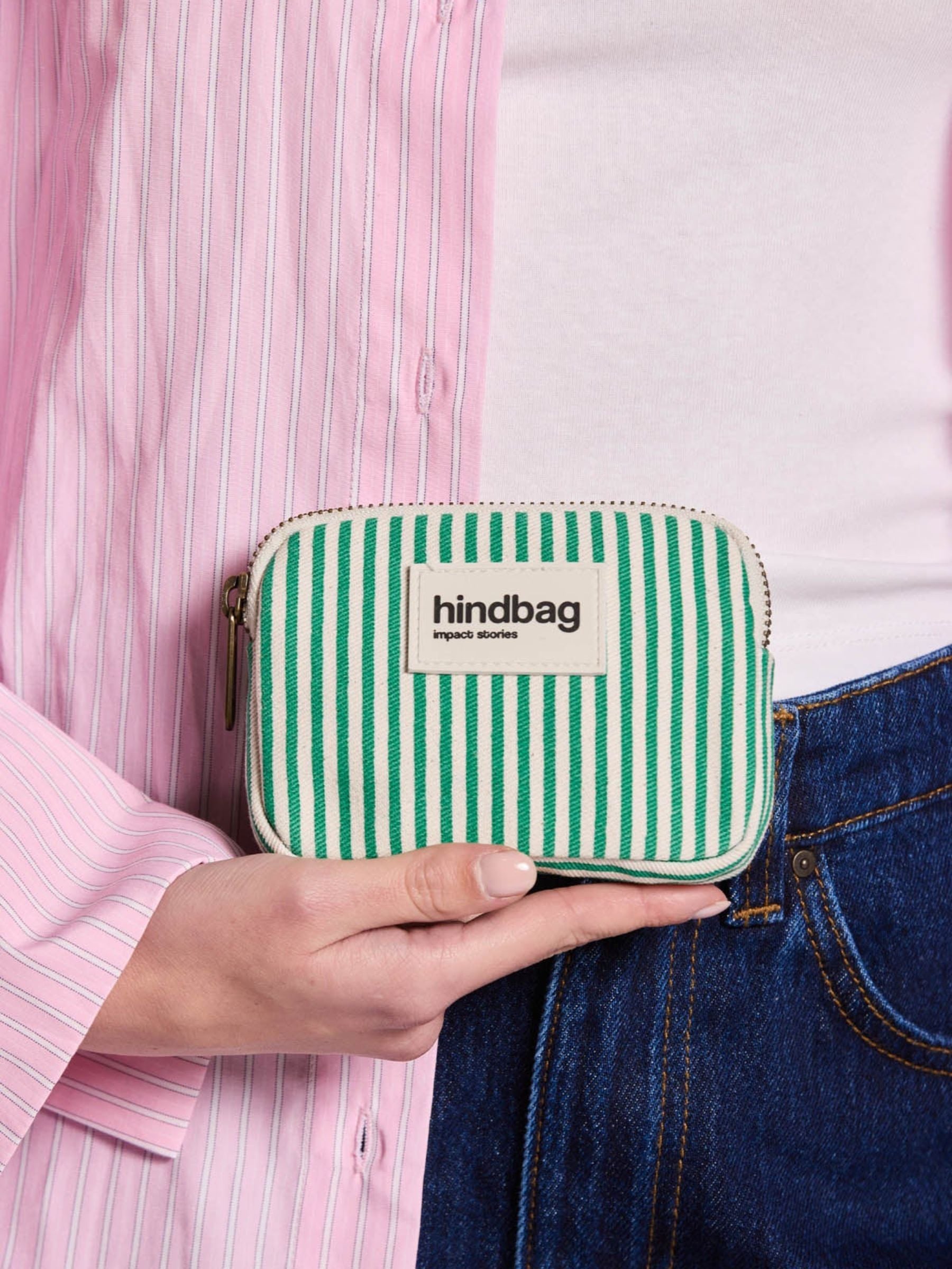 Pouchete Lili Rayures Vert | Hindbag