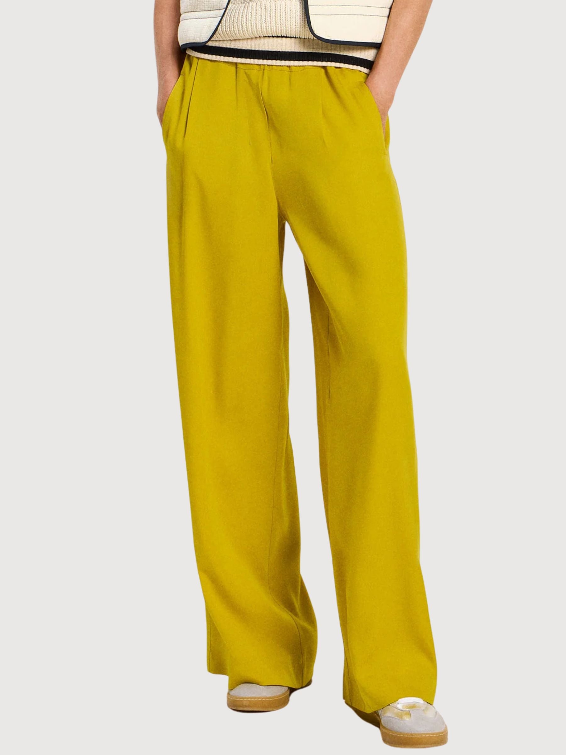 Trouser Wide Leg Dark Kiwi Woman | Lanius