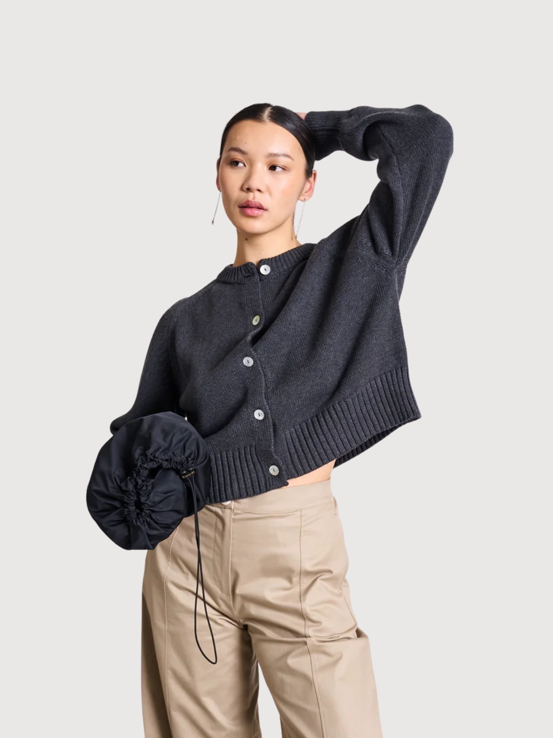 Cardigan Sivia Grau Damen Baumwolle | Jan N June