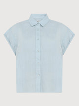Camicia a maniche corte in lino ASTER, pieghevole | Knowledge Cotton Apparel