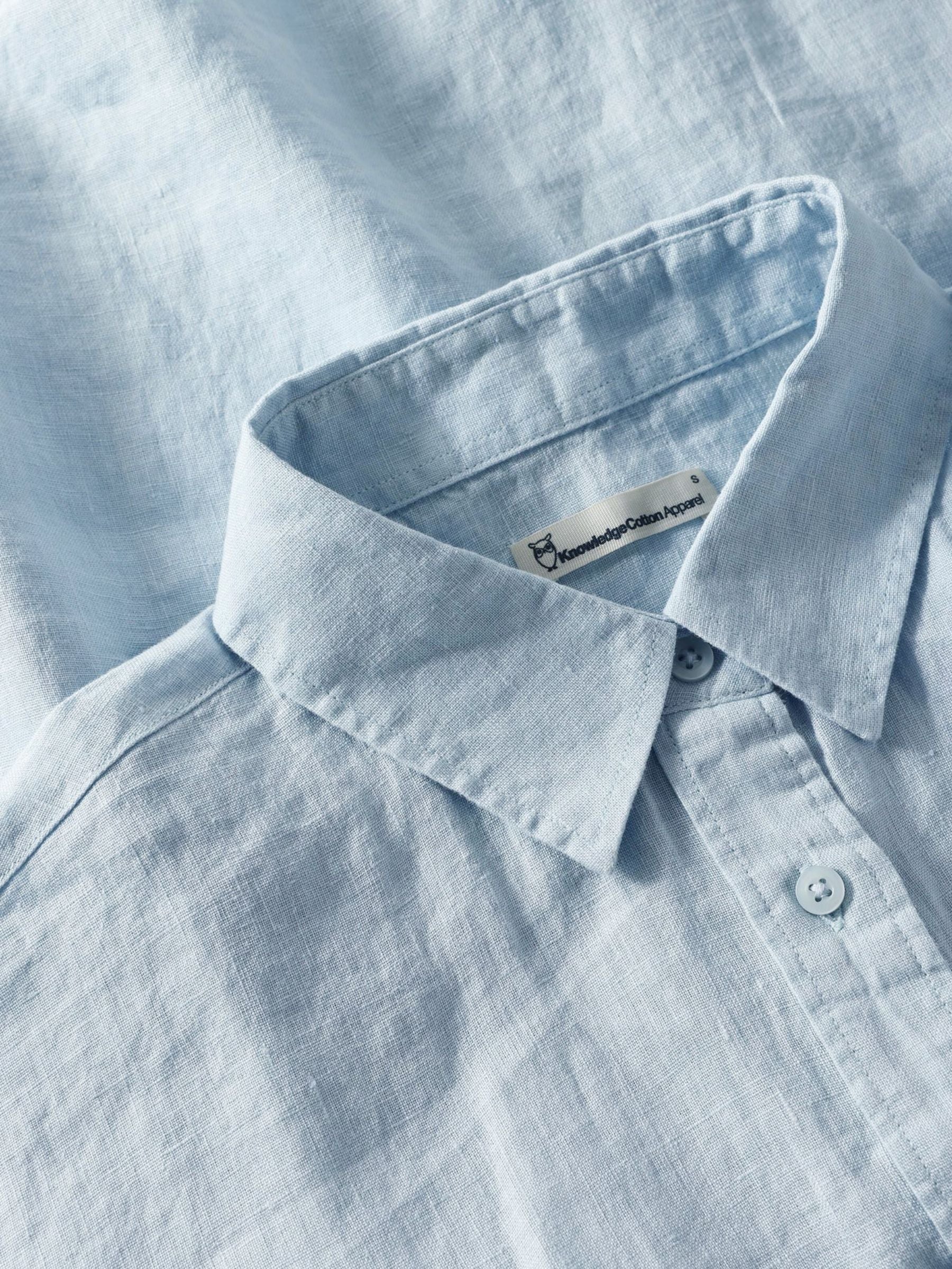 Camicia a maniche corte in lino ASTER, pieghevole | Knowledge Cotton Apparel