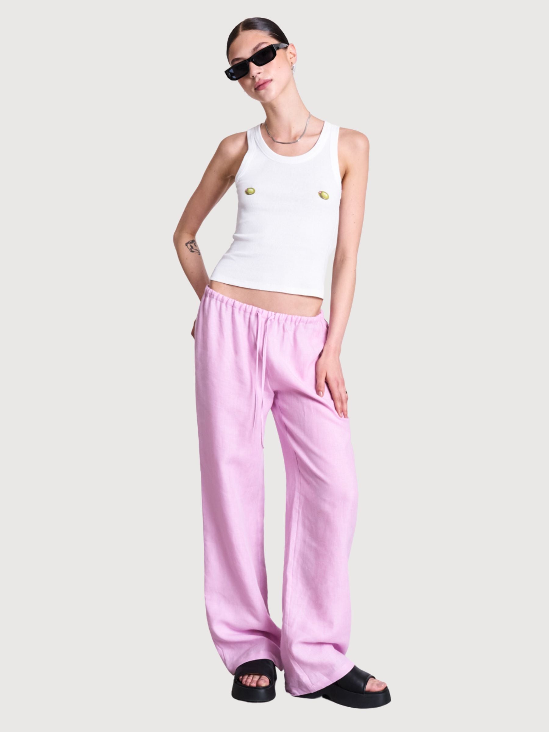 SJOV Light Pink Linen Trousers | Jan N June