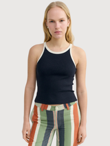 Top Harriet Navy Pannacota Contrast | Thinking Mu