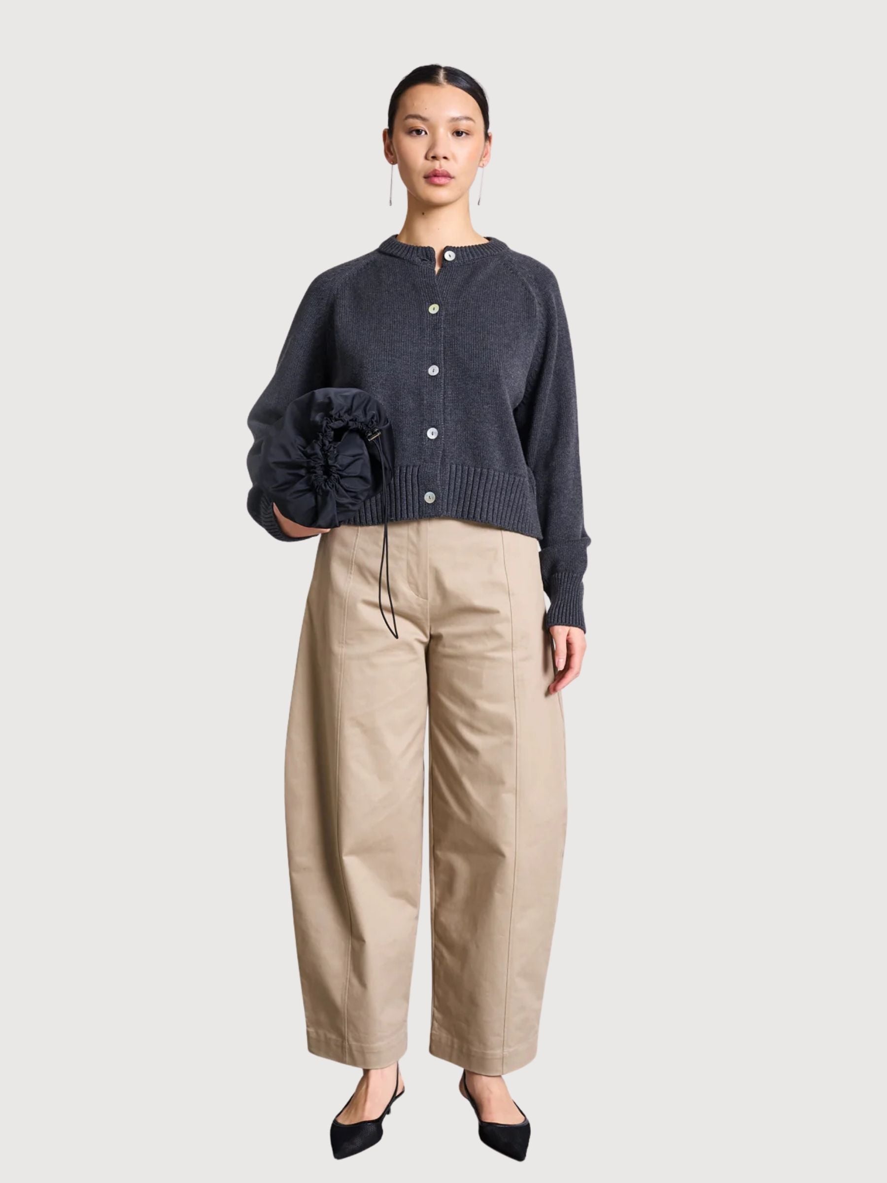 Cardigan Sivia Grau Damen Baumwolle | Jan N June