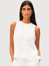 Camicetta Top Lino Puro Bianca | Armedangels
