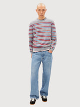Sweater Loukaa Stripe Silver Melange | Armedangels