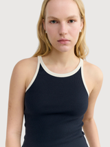 Top Harriet Navy Pannacota Contrast | Thinking Mu