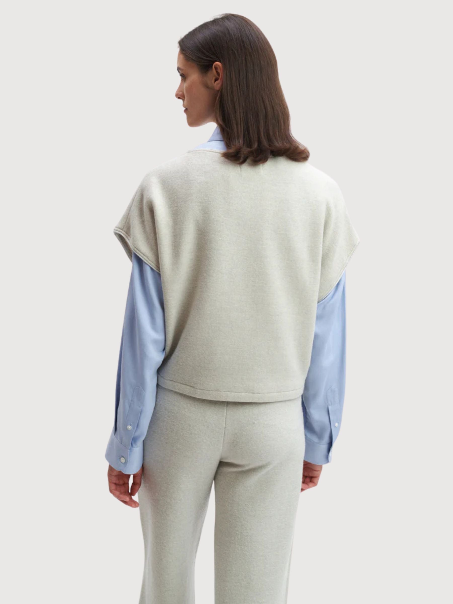 Camicia Evi Donna Ecru Merino/Cotone | Stapf