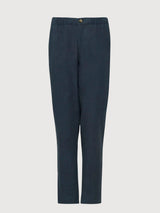 Pantalone Regular Lino Uomo Blu Inchiostro | Mazine