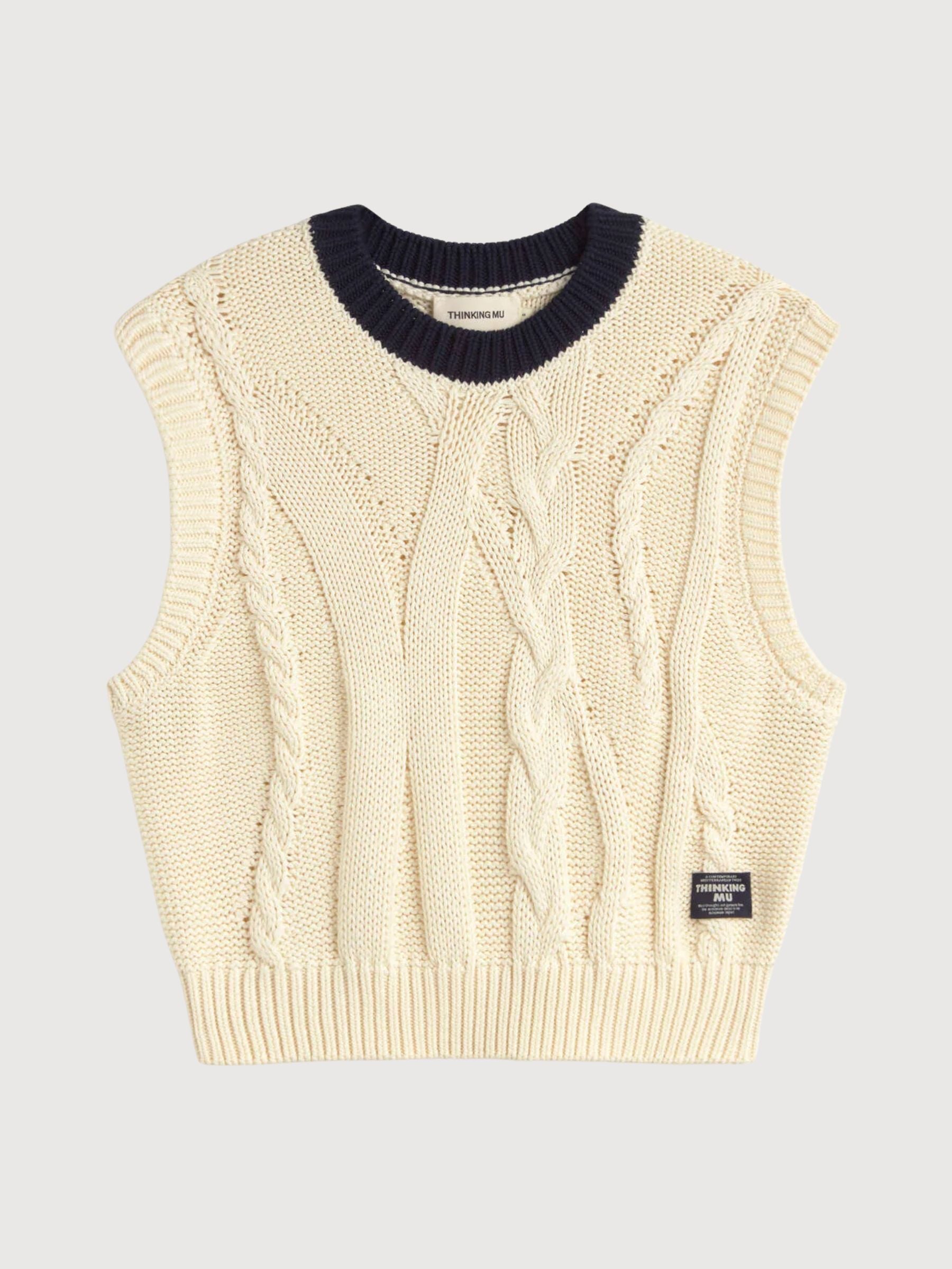 Aria Strickweste in Ecru für Damen | Thinking Mu