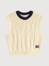 Aria Strickweste in Ecru für Damen | Thinking Mu