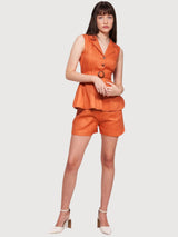 Tulip Short Orange Linen | Balaquin