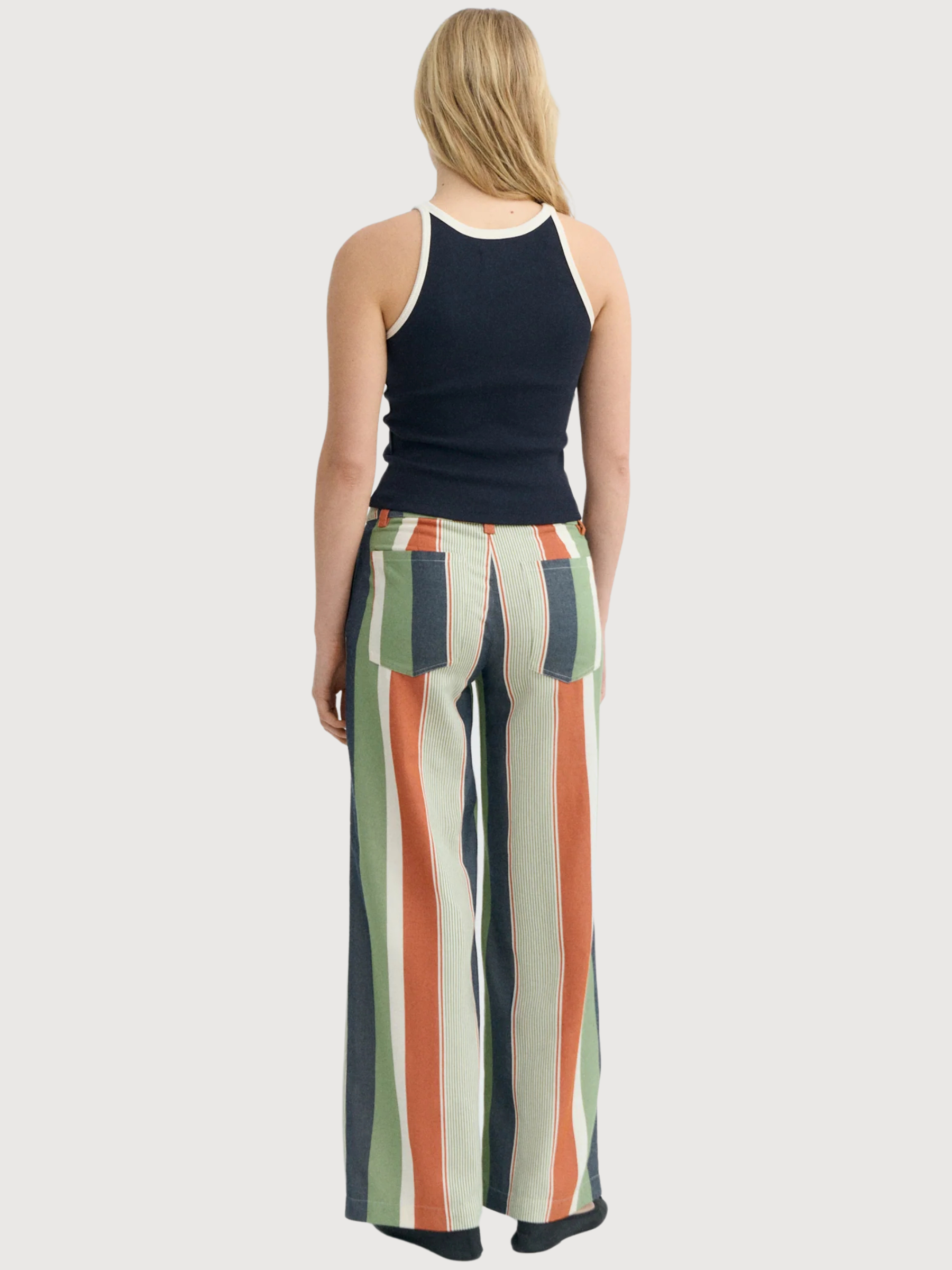 Top Harriet Navy Pannacota Contrast | Thinking Mu