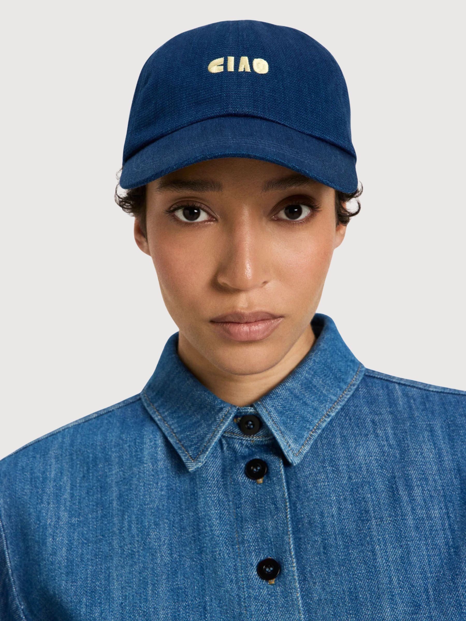 Cap Denim Blue Denim Cotton/Hemp | Lanius