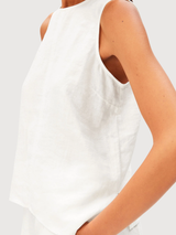 Camicetta Top Lino Puro Bianca | Armedangels