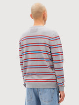 Sweater Loukaa Stripe Silver Melange | Armedangels