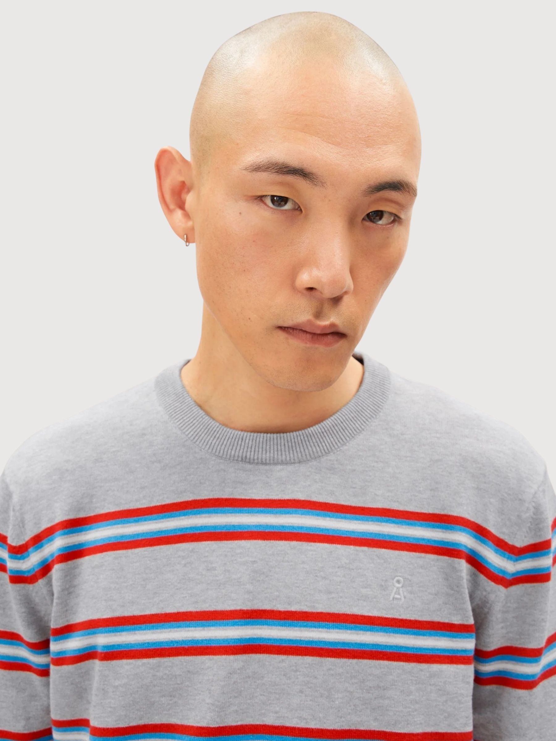 Sweater Loukaa Stripe Silver Melange | Armedangels