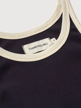 Top Harriet Navy Pannacota Contrast | Thinking Mu