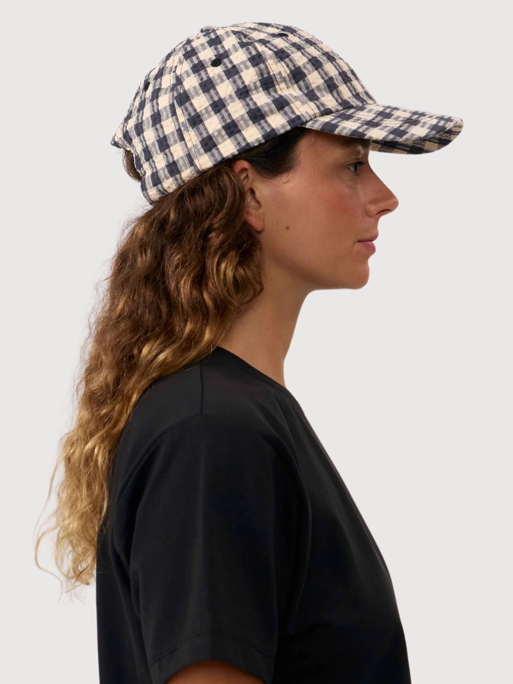 Cap Aura Check Grigio Cotone | Suite13lab